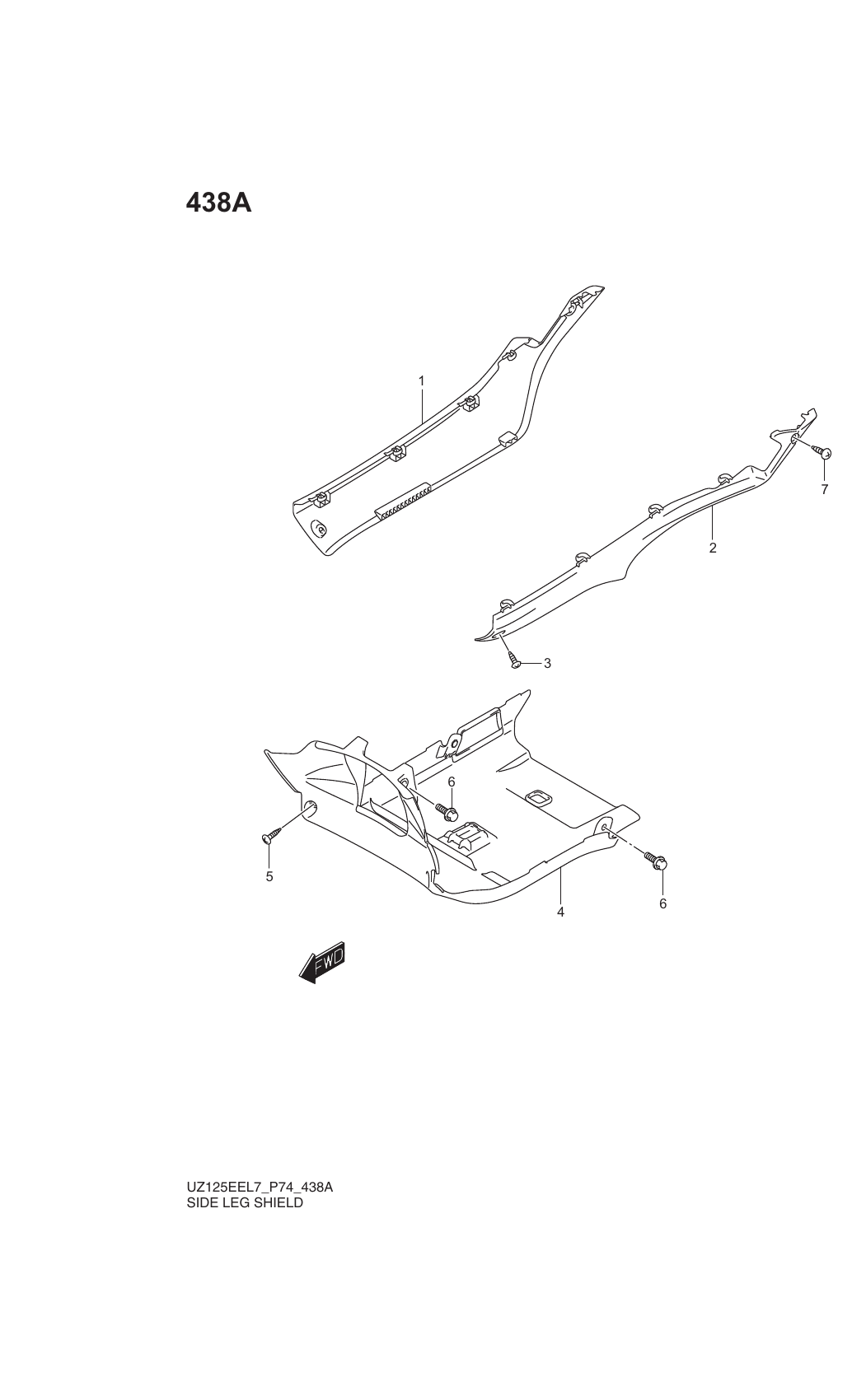 438A SIDE LEG SHIELD (UZ125EEL7 P74)