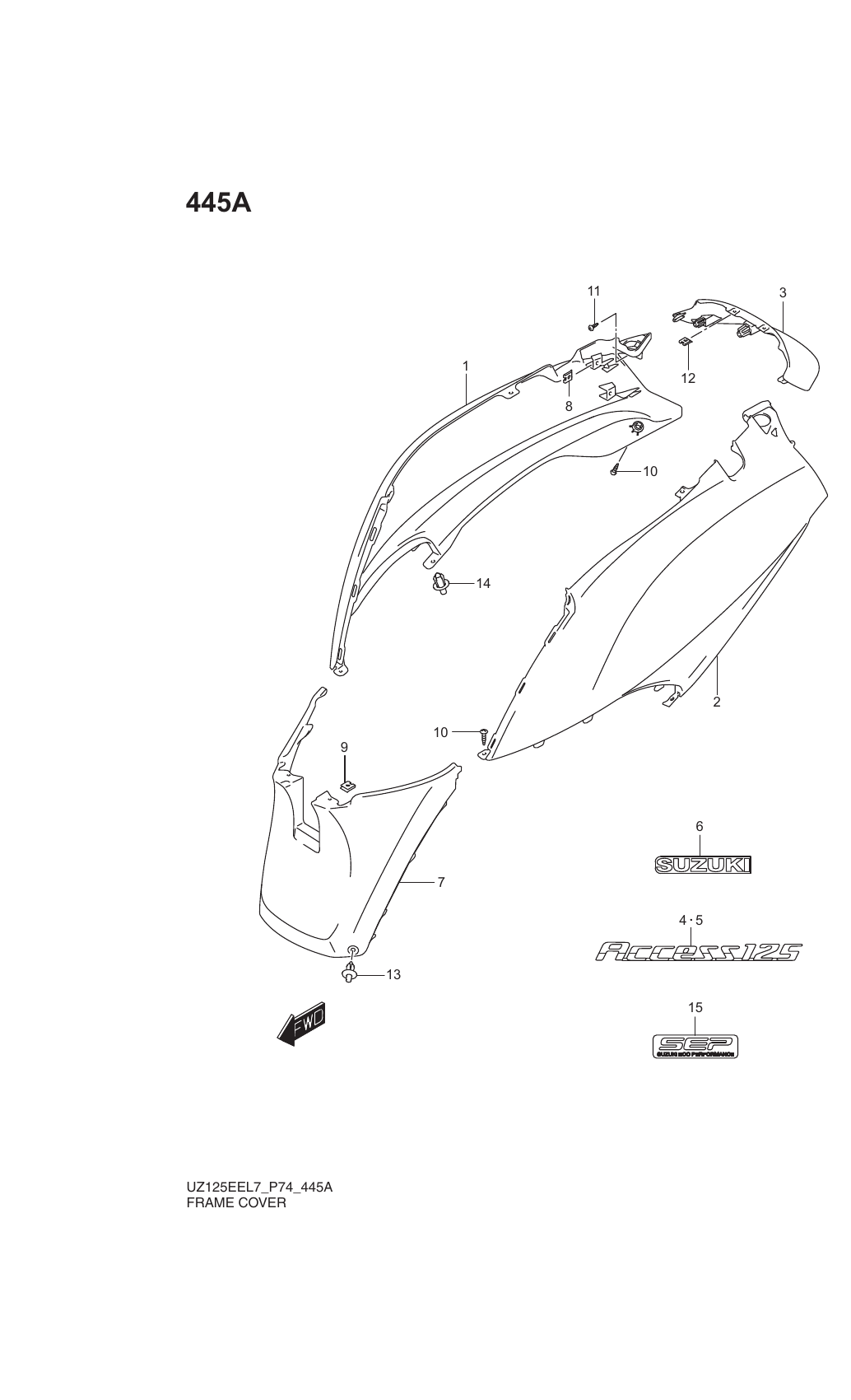 445A FRAME COVER (UZ125EEL7 P74)