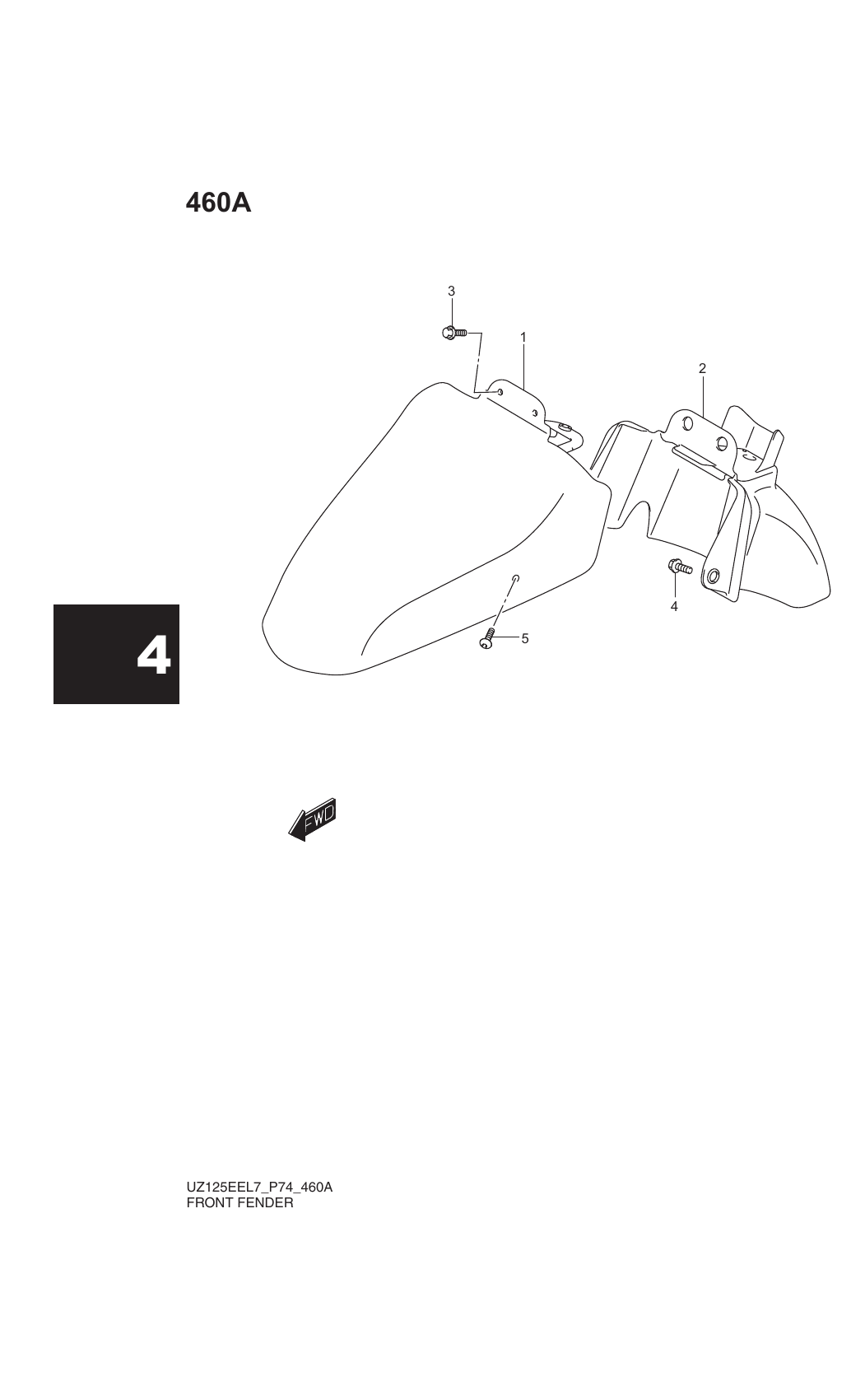460A FRONT FENDER (UZ125EEL7 P74)