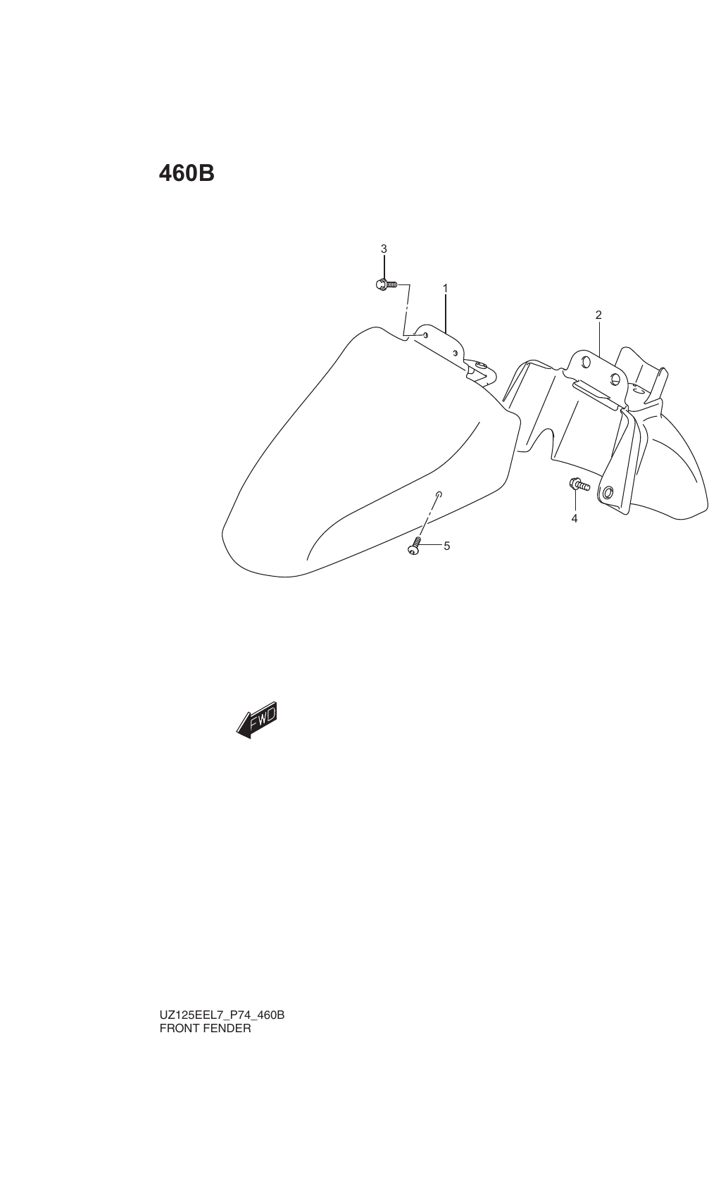 460B FRONT FENDER (UZ125EXL7 P74)