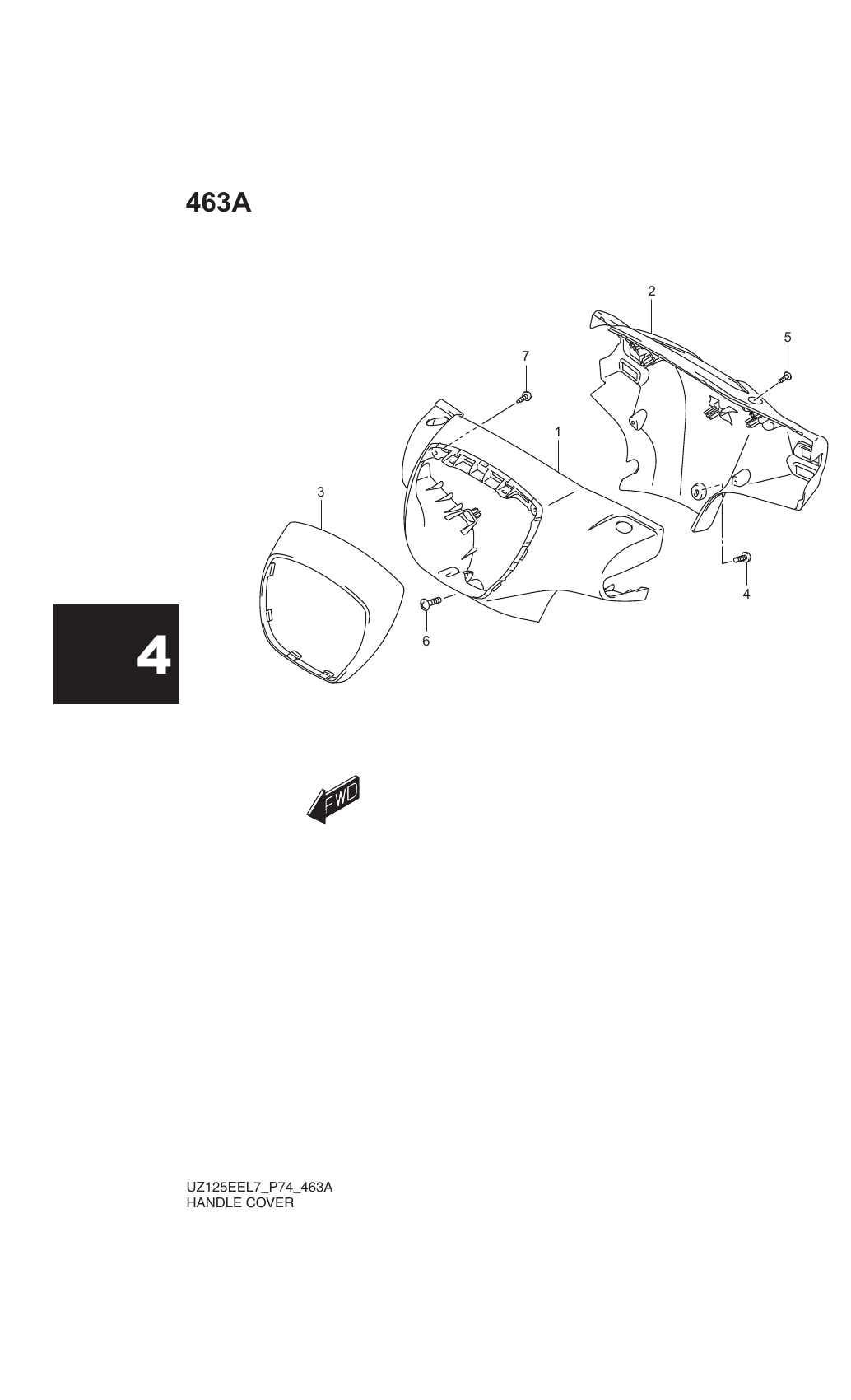 463A HANDLE COVER (UZ125EEL7 P74)