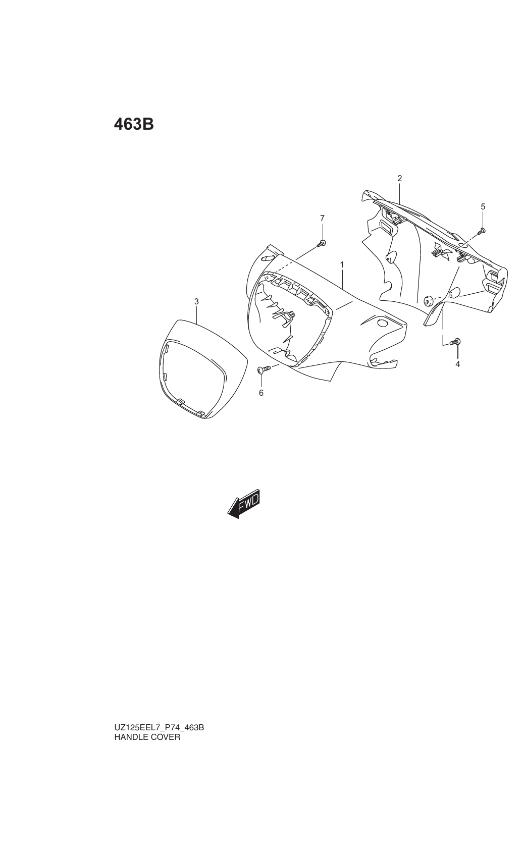 463B HANDLE COVER (UZ125EXL7 P74)