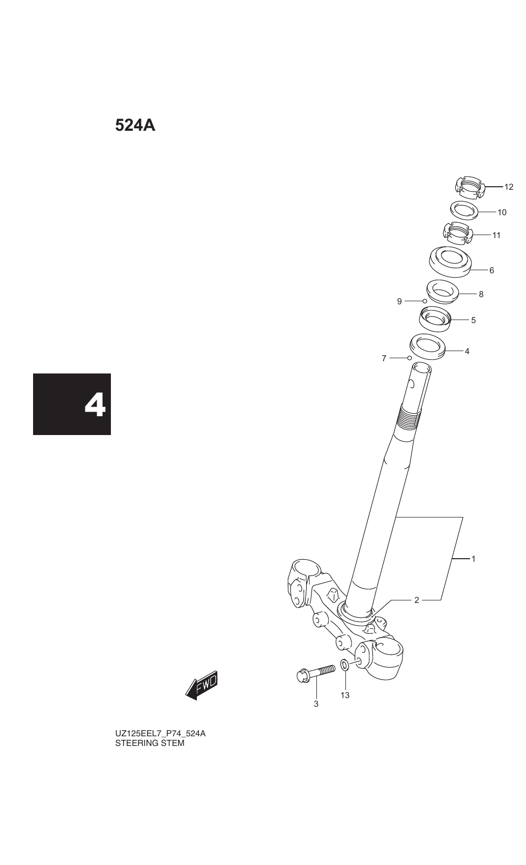 524A STEERING STEM