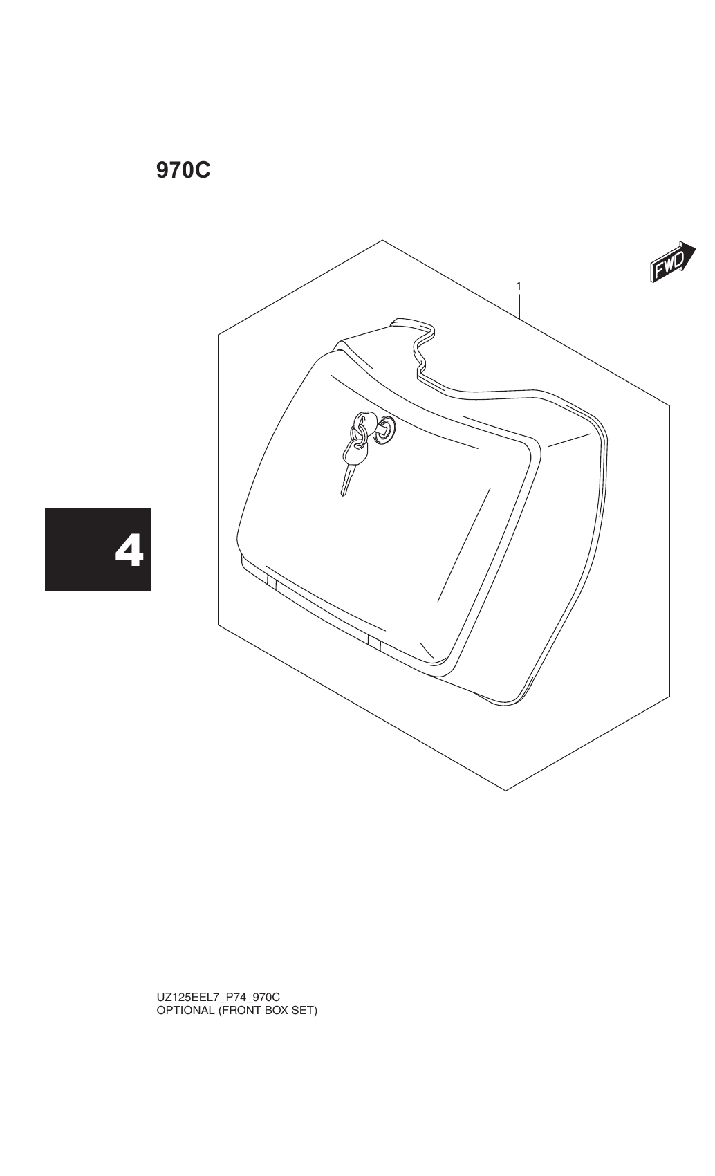 970C OPTIONAL (FRONT BOX SET) (UZ125EEL7 P74)