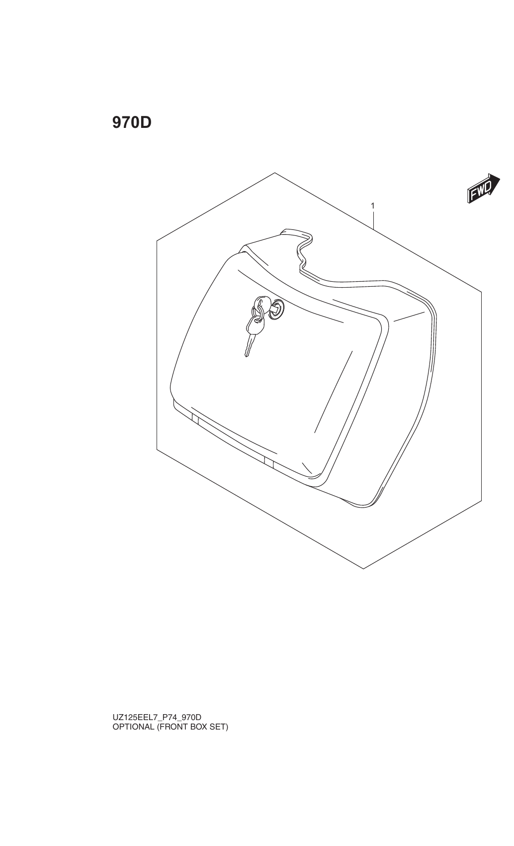 970D OPTIONAL (FRONT BOX SET) (UZ125EXL7 P74)