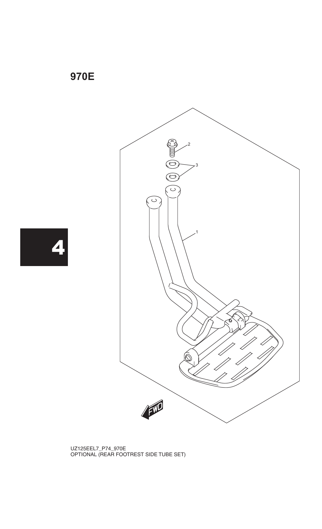 970E OPTIONAL (REAR FOOTREST SIDE TUBE SET)