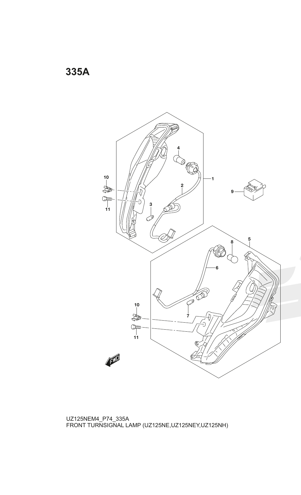 335A FRONT TURNSIGNAL LAMP (UZ125NE,UZ125NEY,UZ125NH)