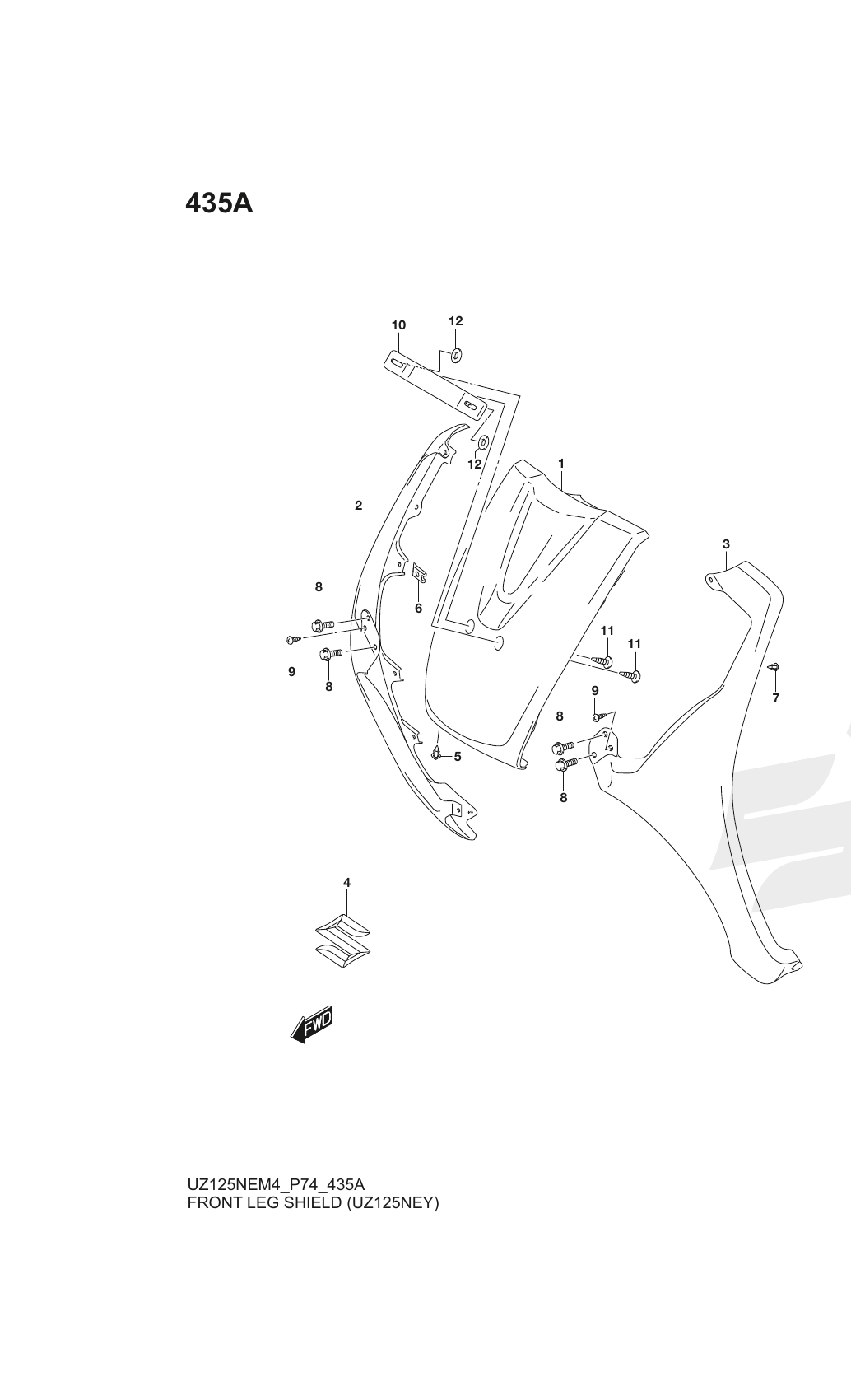 435A FRONT LEG SHIELD (UZ125NEY)