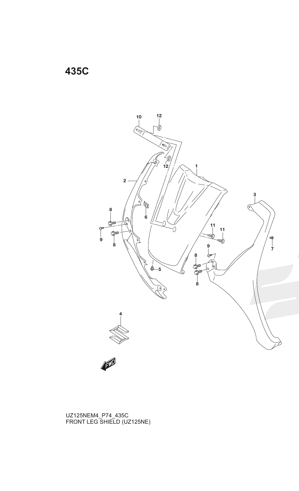 435C FRONT LEG SHIELD (UZ125NE)
