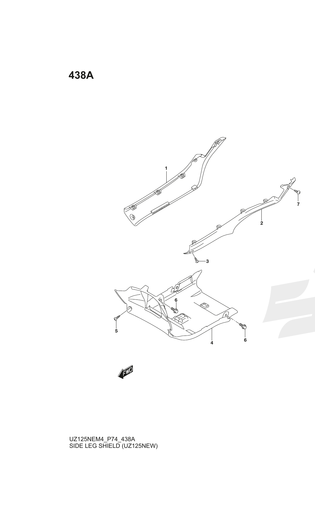 438A SIDE LEG SHIELD (UZ125NEW)