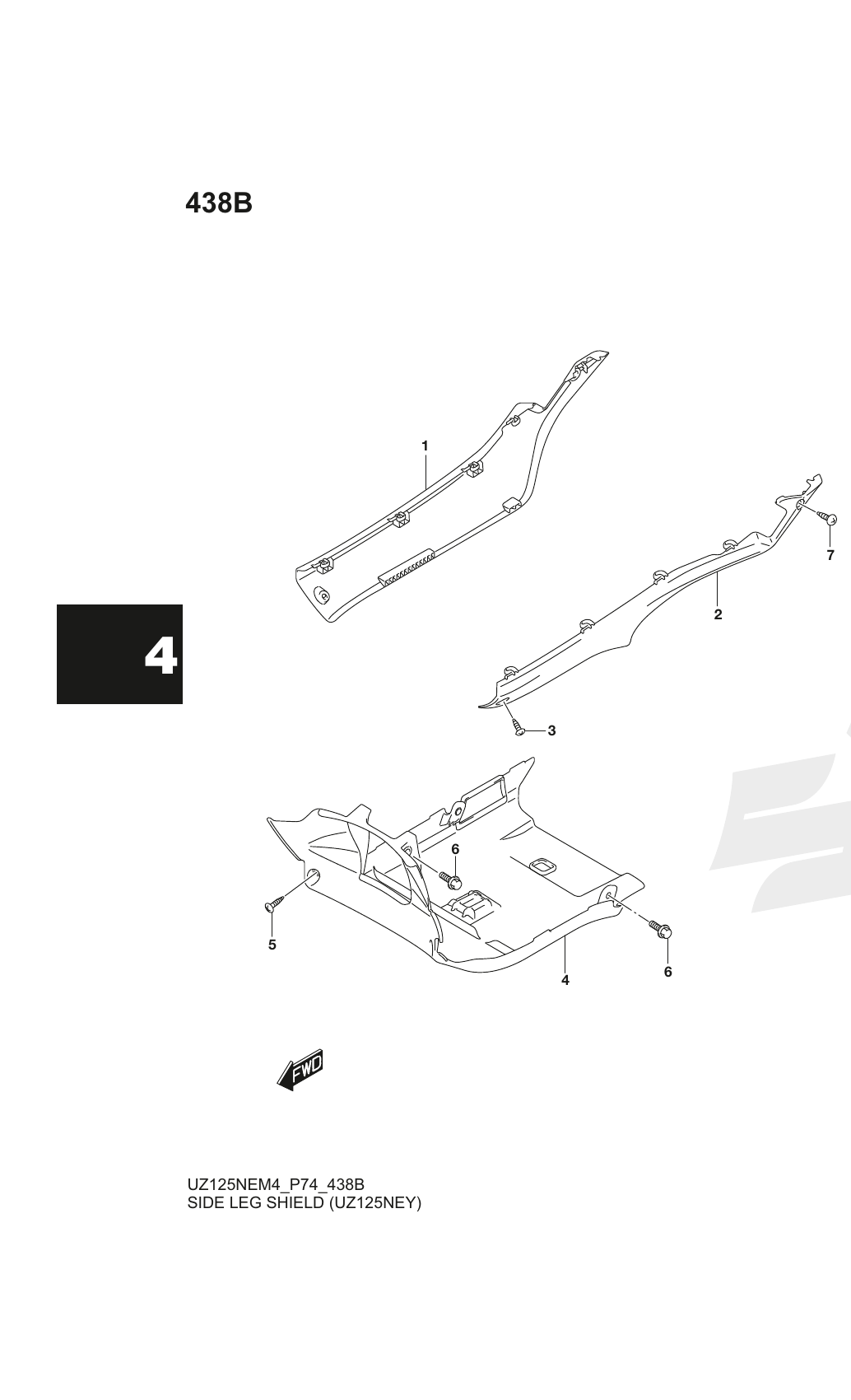 438B SIDE LEG SHIELD (UZ125NEY)