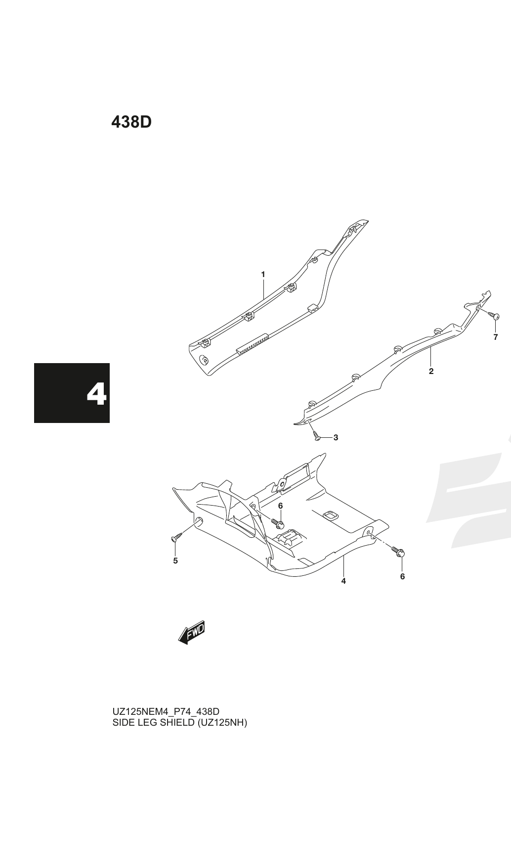 438D SIDE LEG SHIELD (UZ125NH)