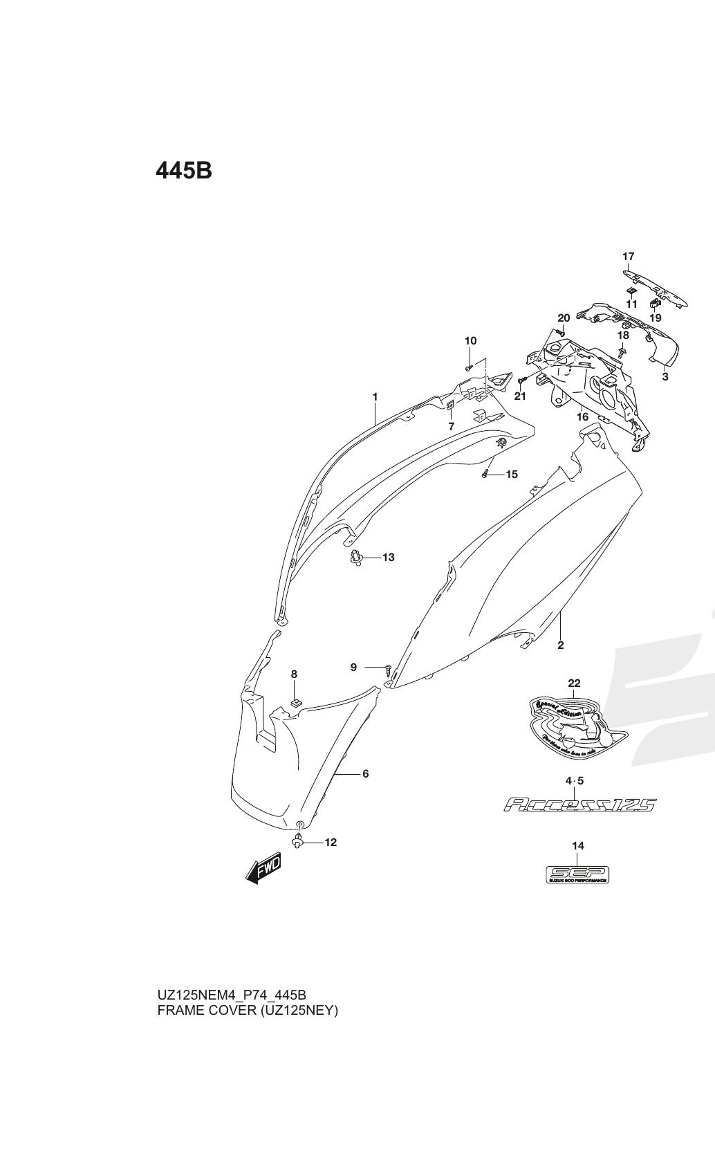 445B FRAME COVER (UZ125NEY)