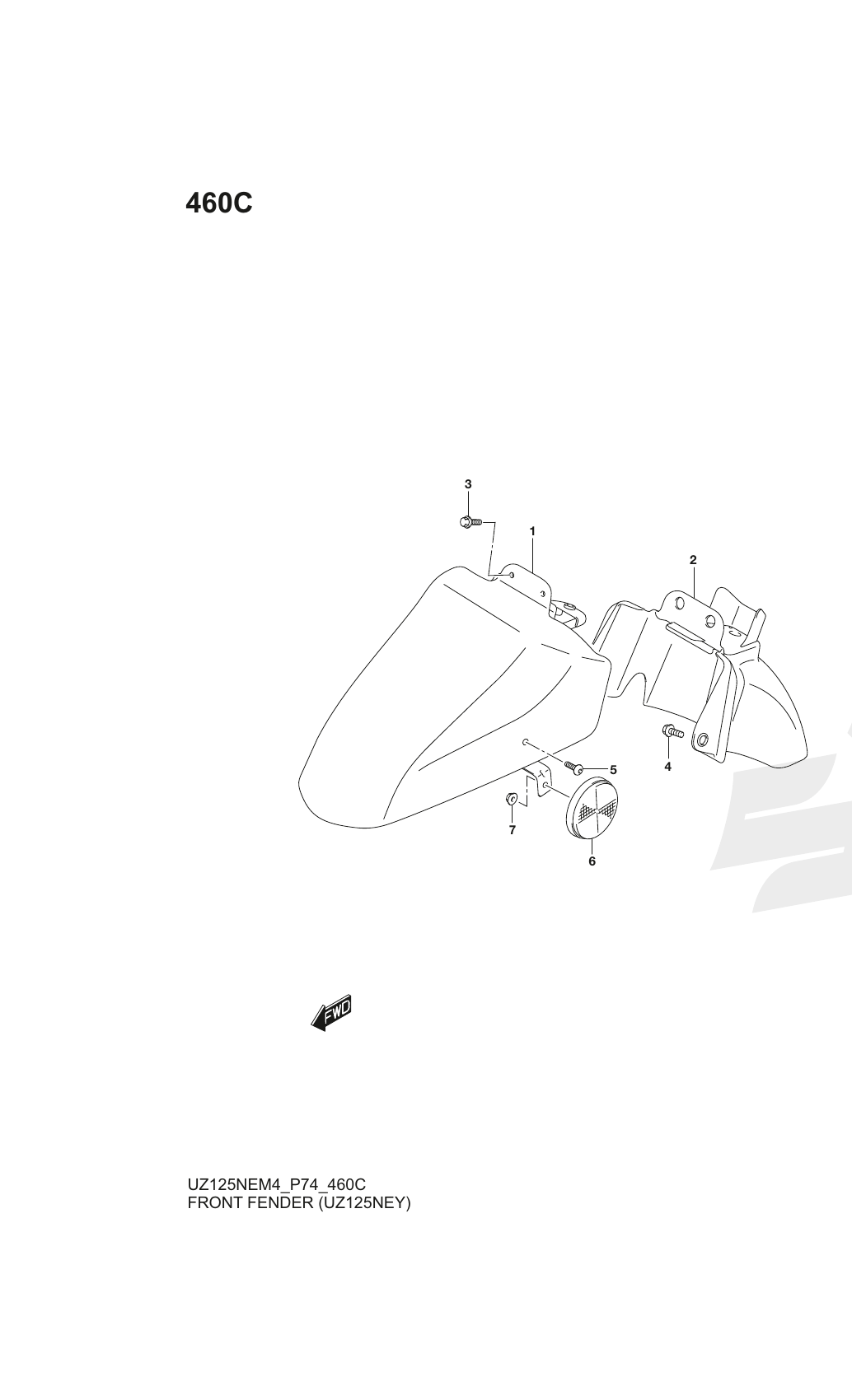 460C FRONT FENDER (UZ125NEY)