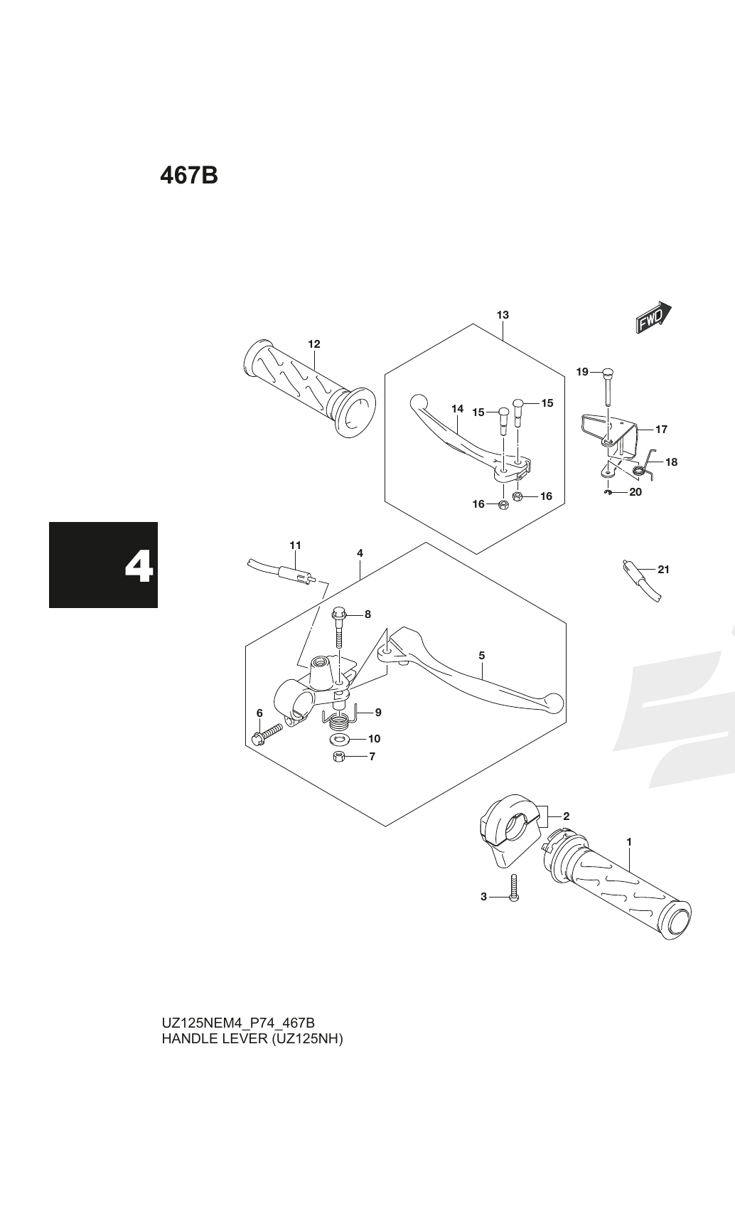 467B HANDLE LEVER (UZ125NH)