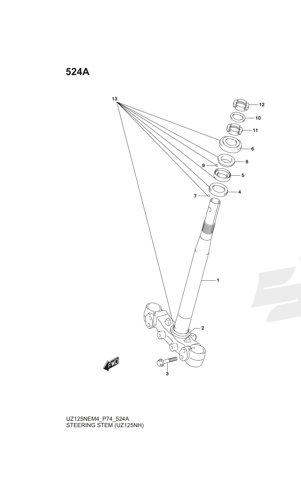 524A STEERING STEM (UZ125NH)