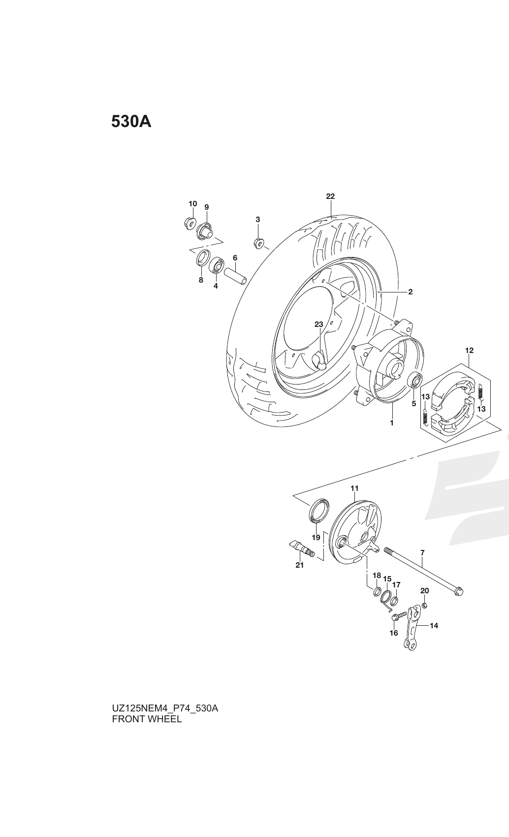 530A FRONT WHEEL (UZ125NH)