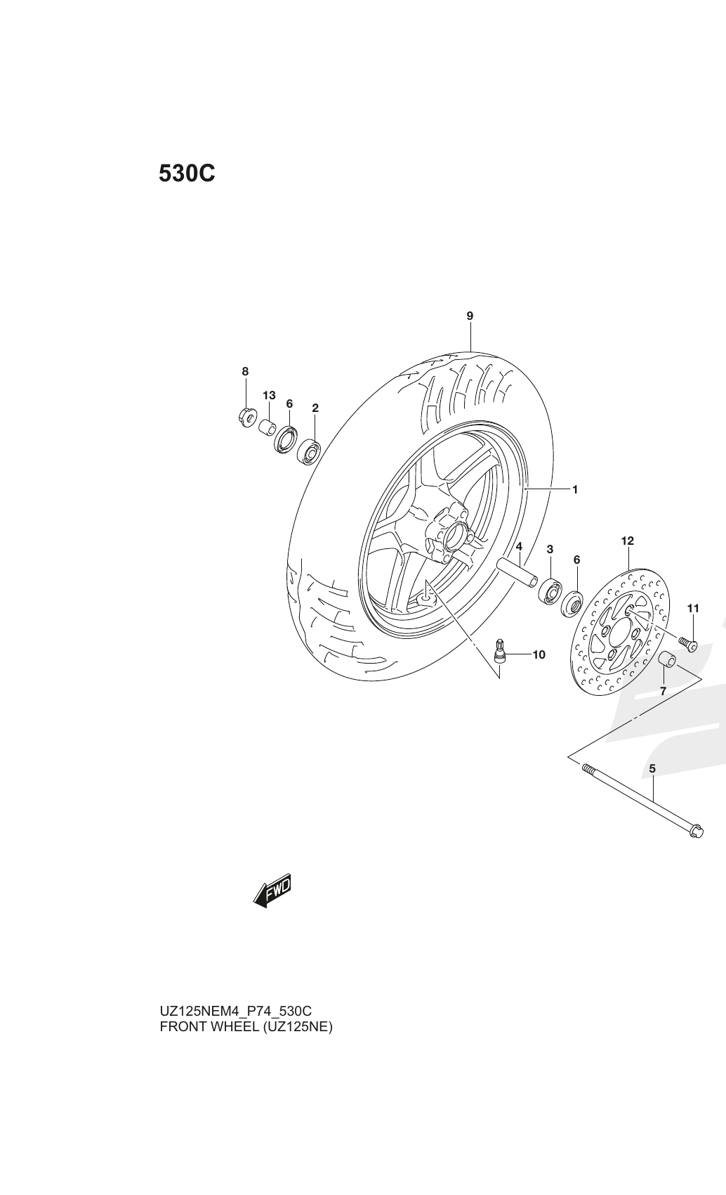 530C FRONT WHEEL (UZ125NE)