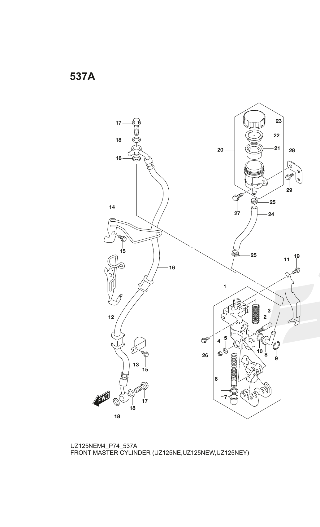 537A FRONT MASTER CYLINDER (UZ125NE,UZ125NEW,UZ125NEY)