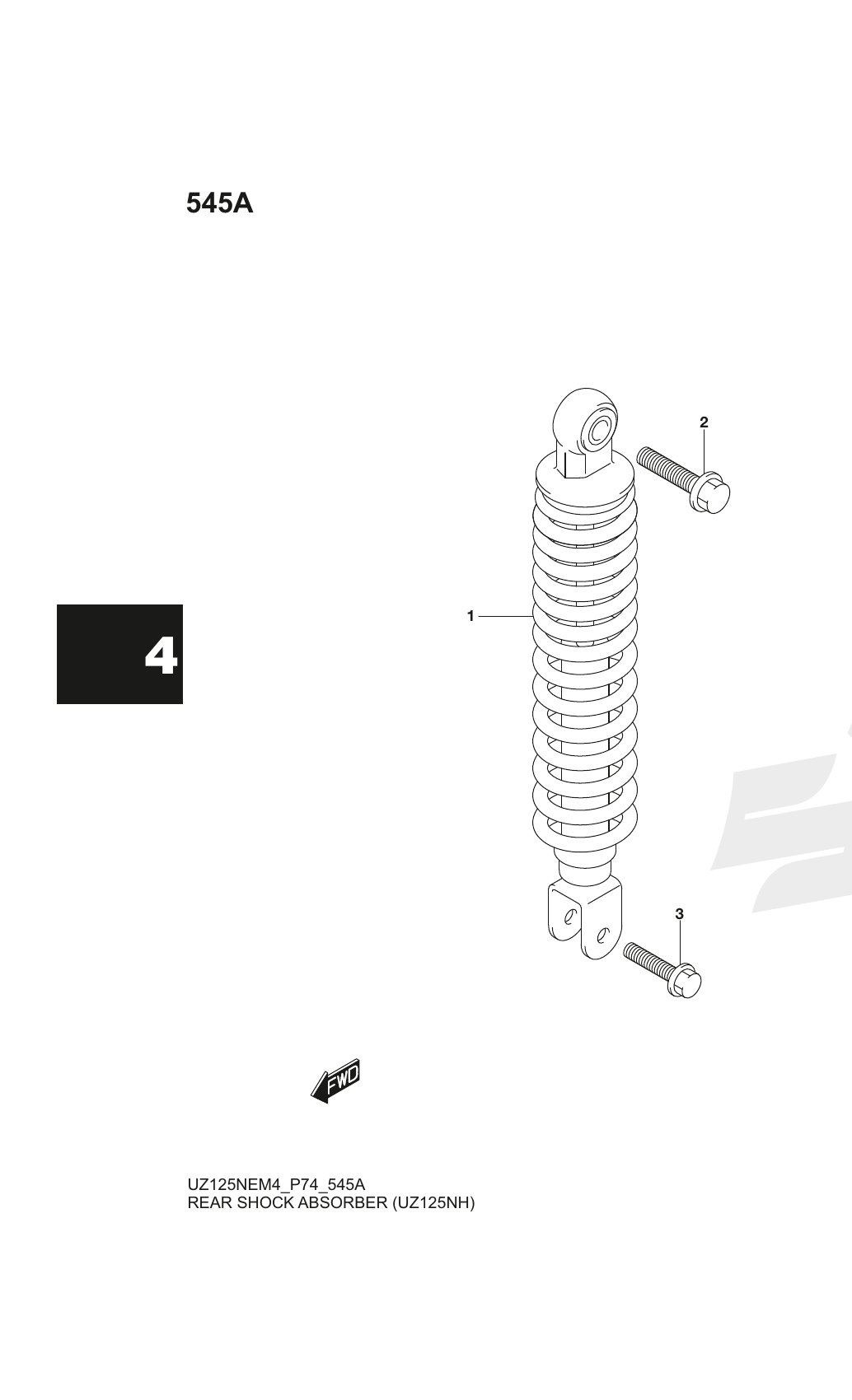 545A REAR SHOCK ABSORBER (UZ125NH)