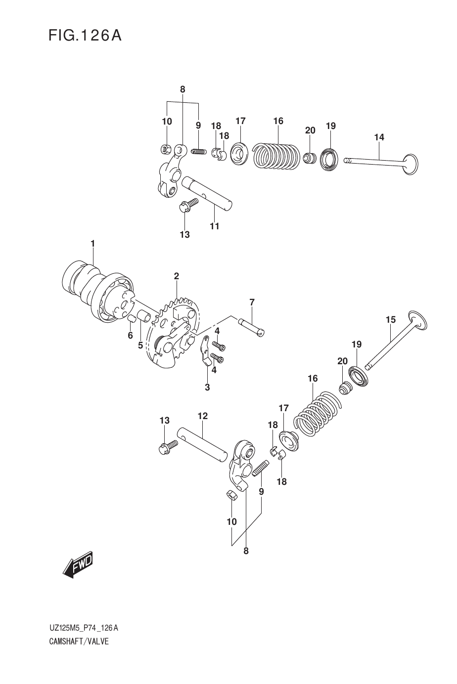 126A CAMSHAFT/VALVE