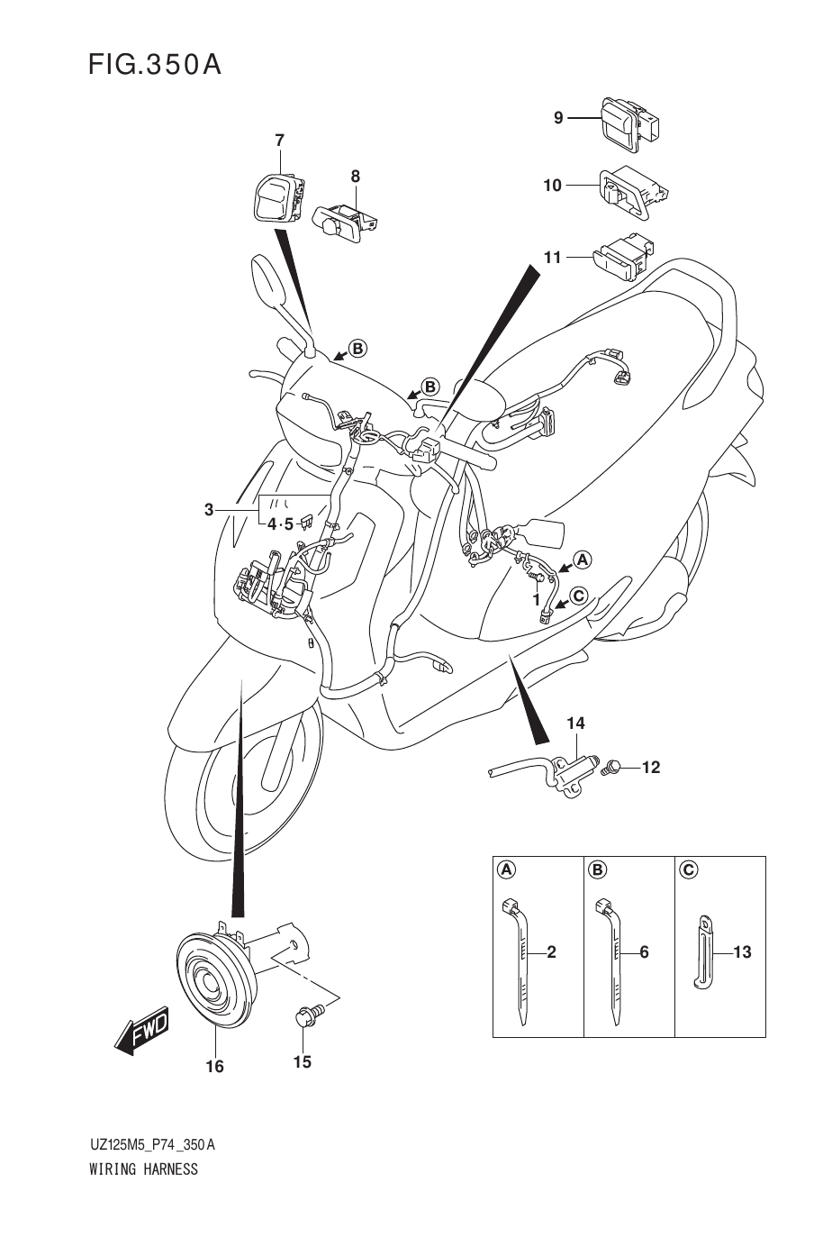 350A WIRING HARNESS (UZ125NH)