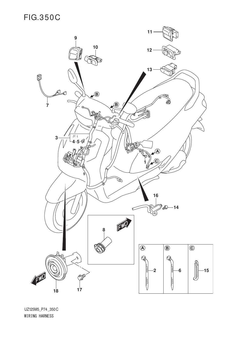 350C WIRING HARNESS (UZ125NEY)