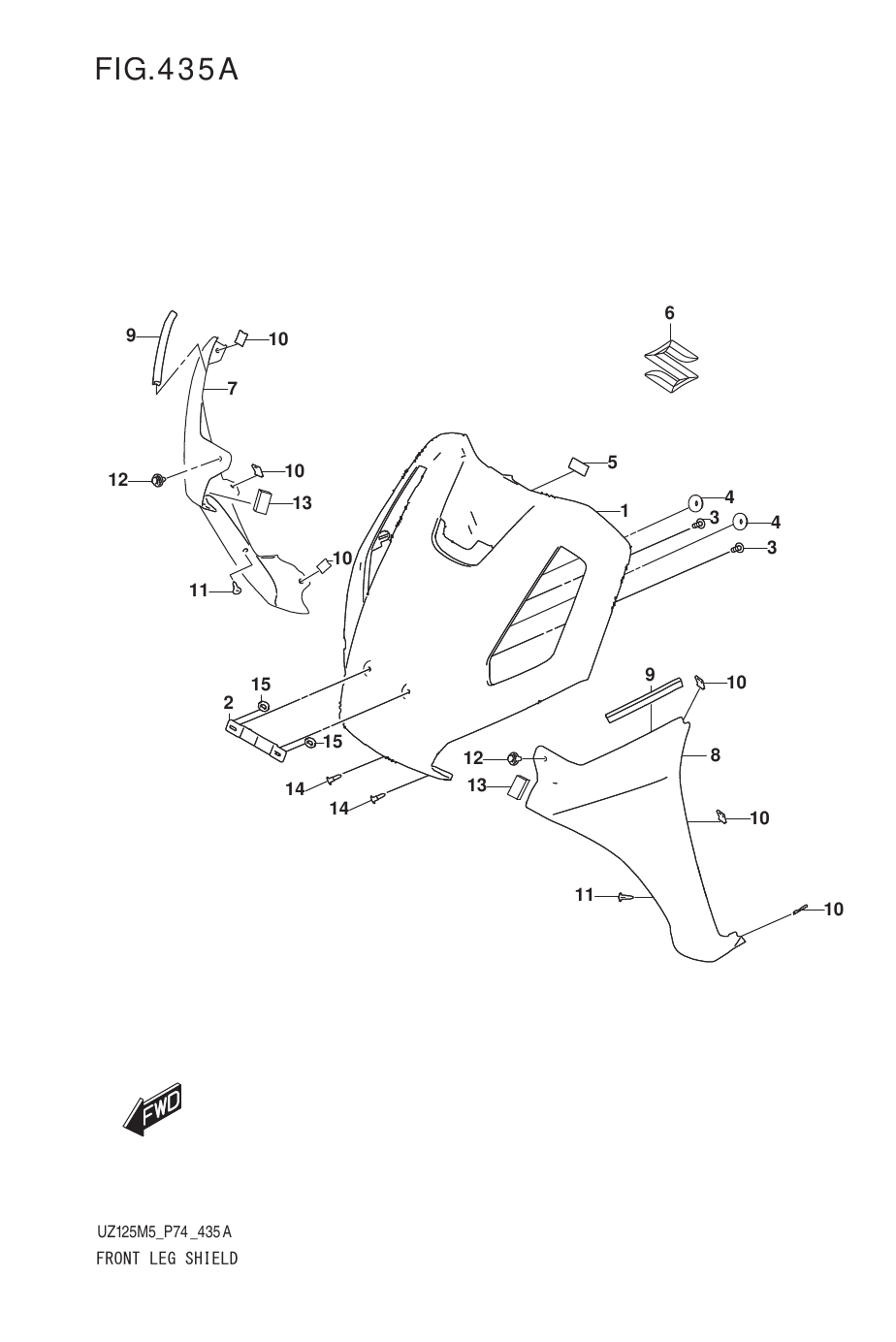 435A FRONT LEG SHIELD (UZ125NEW)