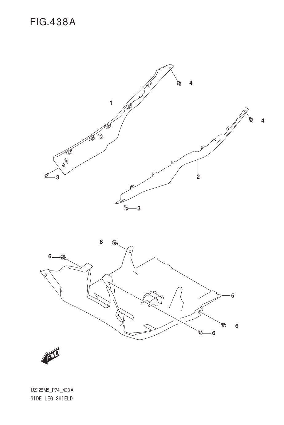 438A SIDE LEG SHIELD (UZ125NEW)