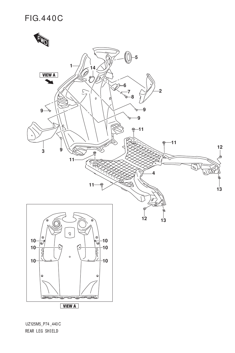440C REAR LEG SHIELD (UZ125NH)