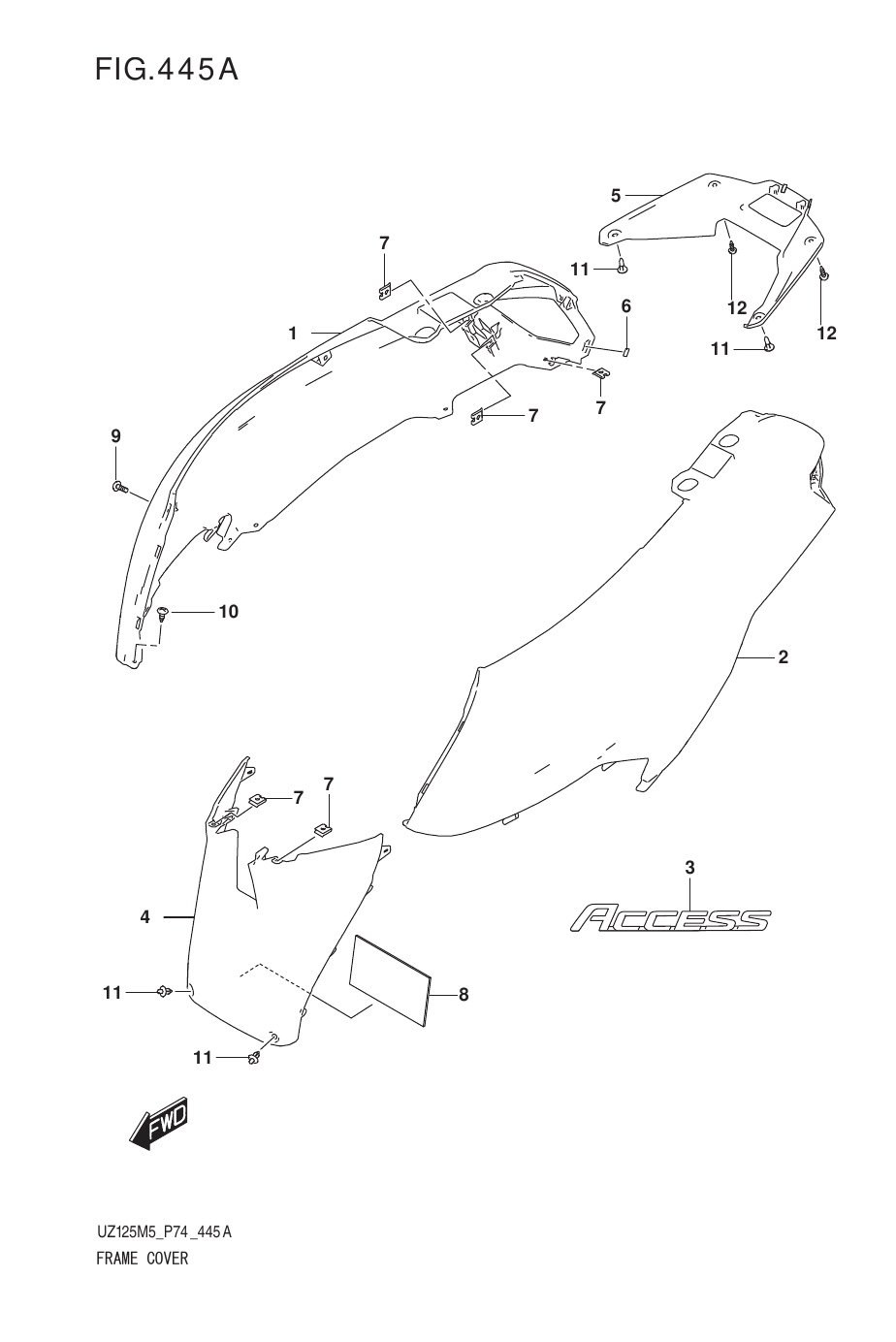 445A FRAME COVER (UZ125NEW)