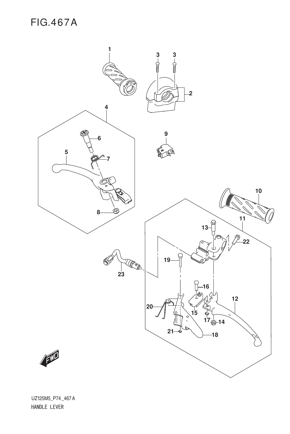 467A HANDLE LEVER (UZ125NEW,UZ125NEY)