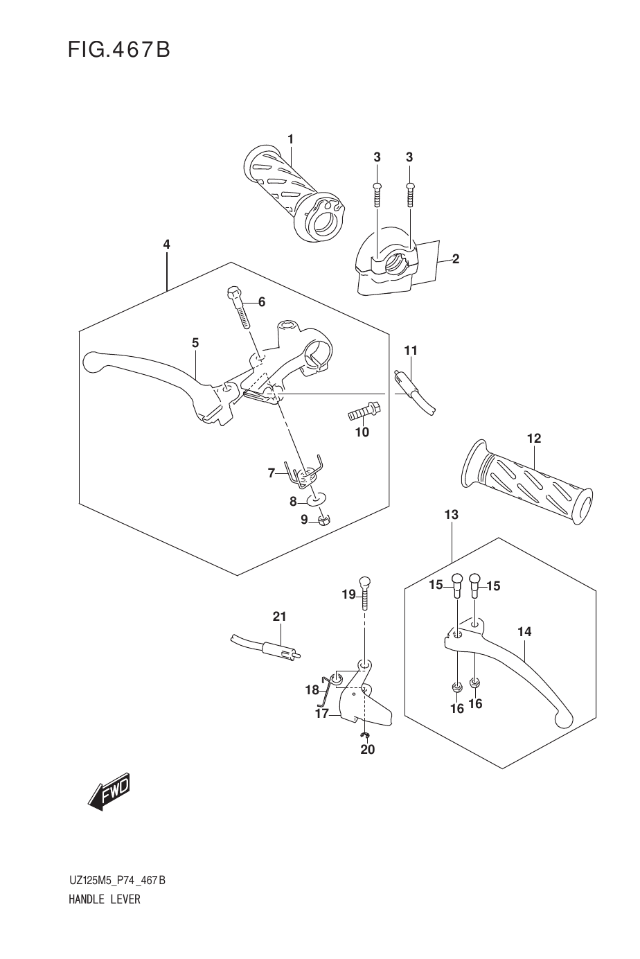 467B HANDLE LEVER (UZ125NH)