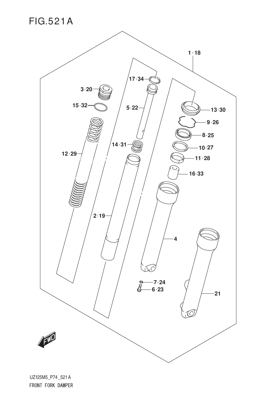 521A FRONT FORK DAMPER (UZ125NH)