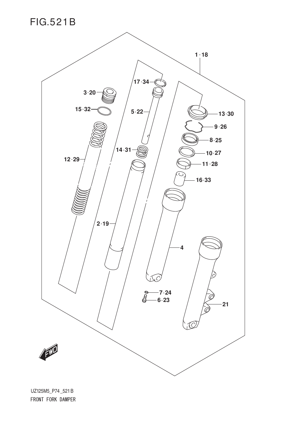 521B FRONT FORK DAMPER (UZ125NEW)