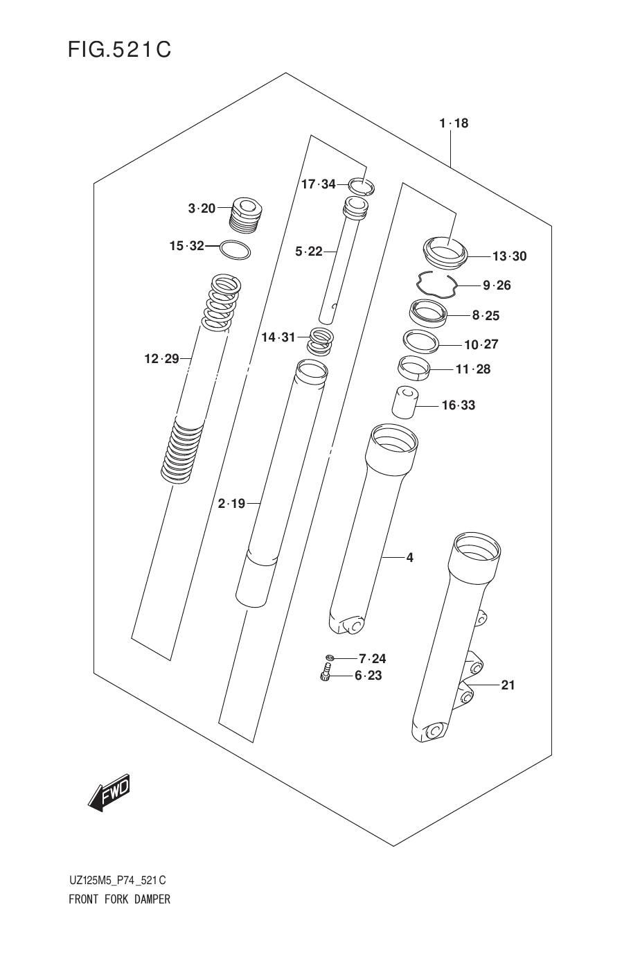 521C FRONT FORK DAMPER (UZ125NEY)
