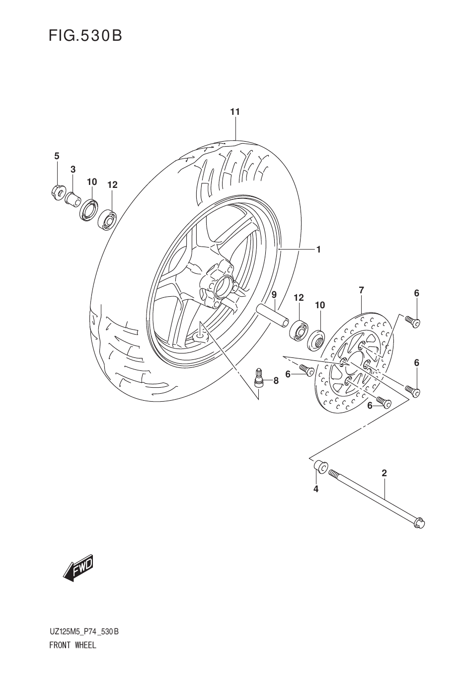 530B FRONT WHEEL (UZ125NEY)
