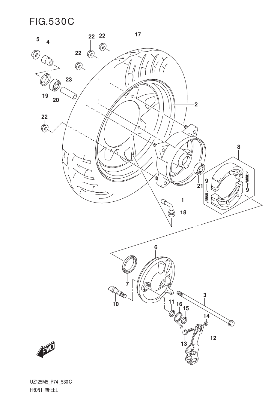 530C FRONT WHEEL (UZ125NH)