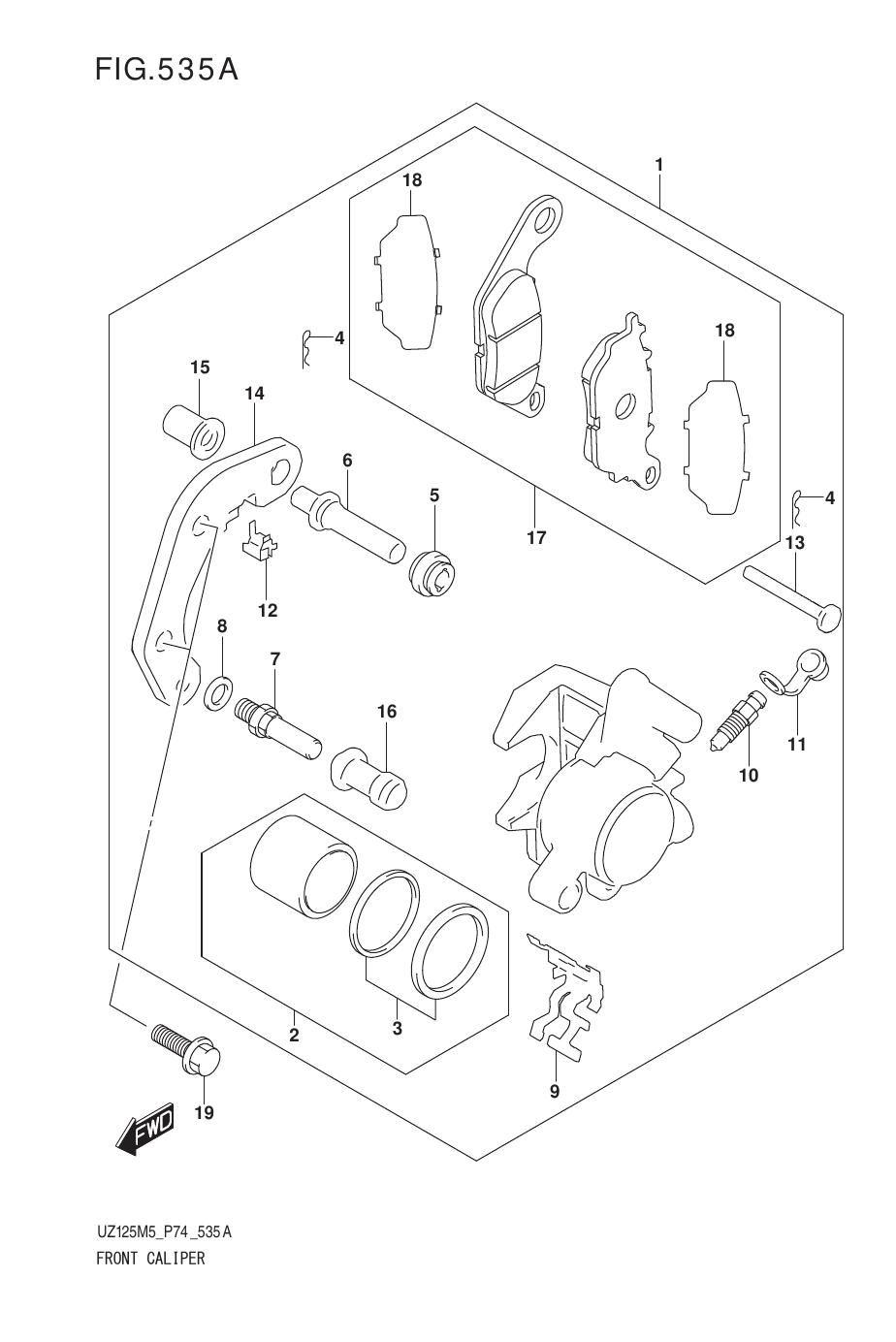 535A FRONT CALIPER (UZ125NEW,UZ125NEY)