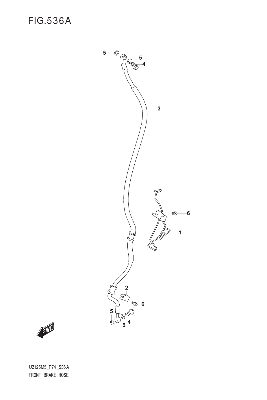 536A FRONT BRAKE HOSE (UZ125NEW,UZ125NEY)