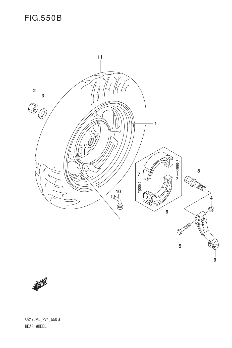 550B REAR WHEEL (UZ125NEY)