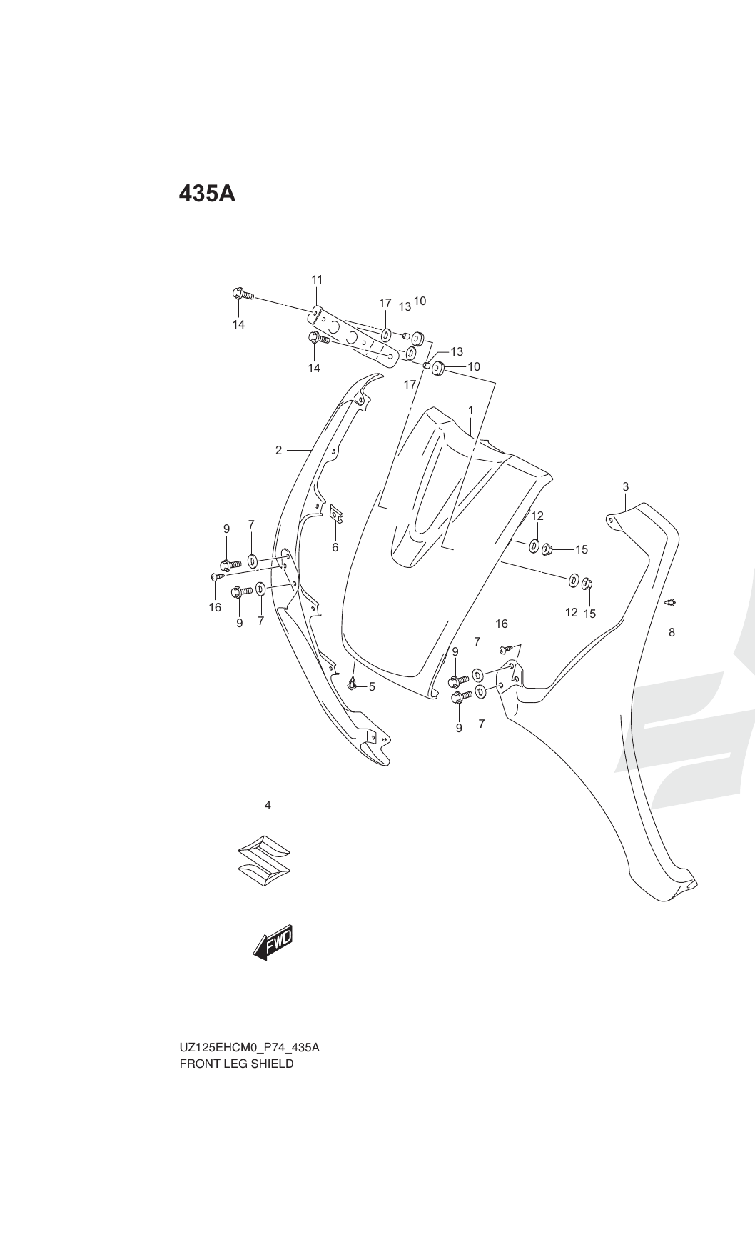 435A FRONT LEG SHIELD