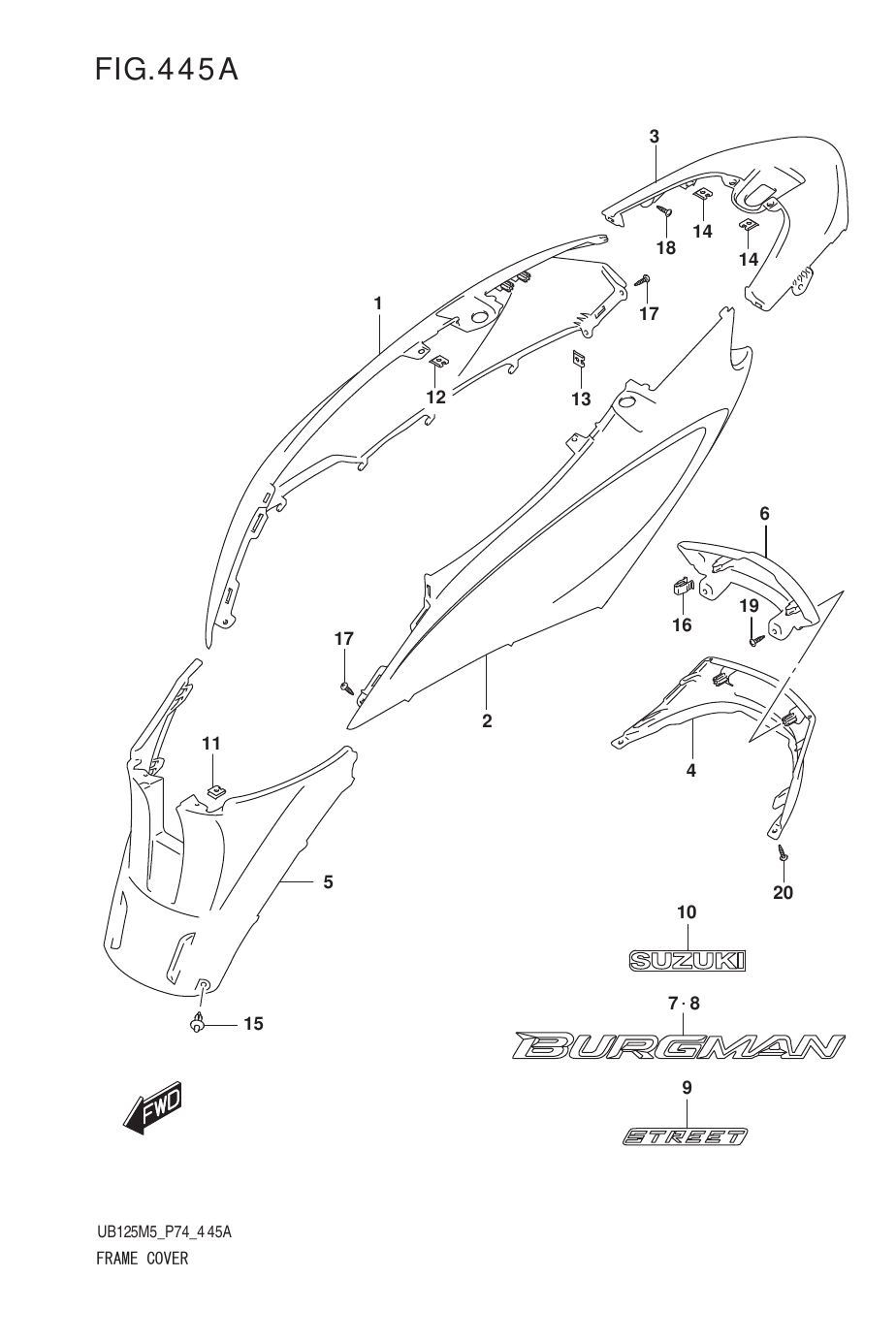 445A FRAME COVER (UB125NM)