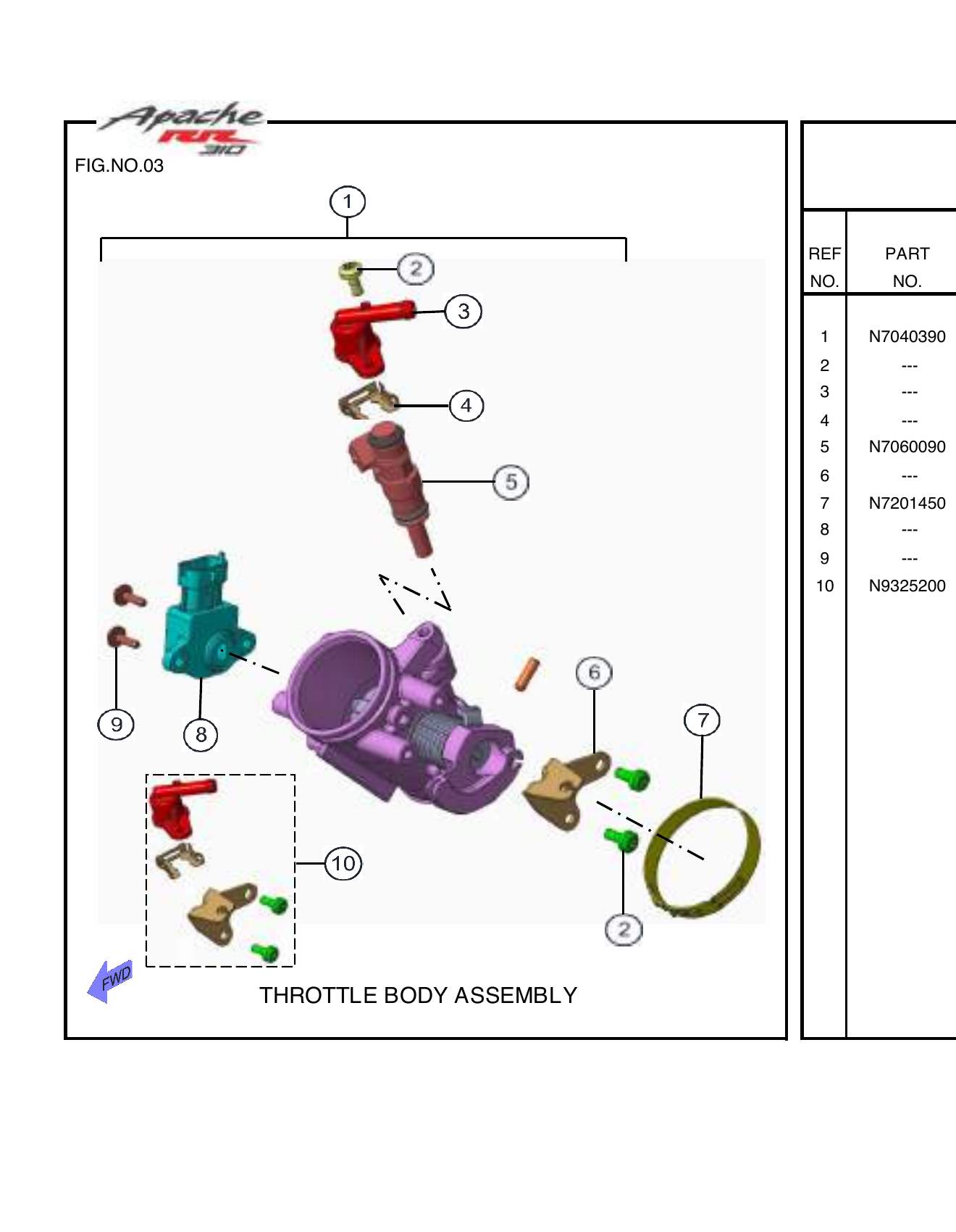 FIG.03 THROTTLE BODY ASSEMBLY