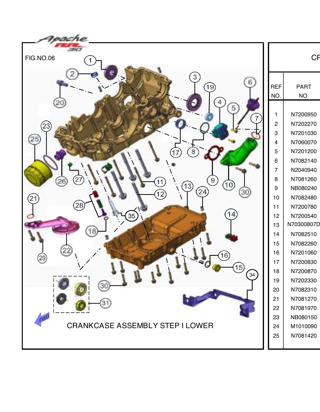 FIG.06 CRANKCASE ASSEMBLY STEP I LOWER