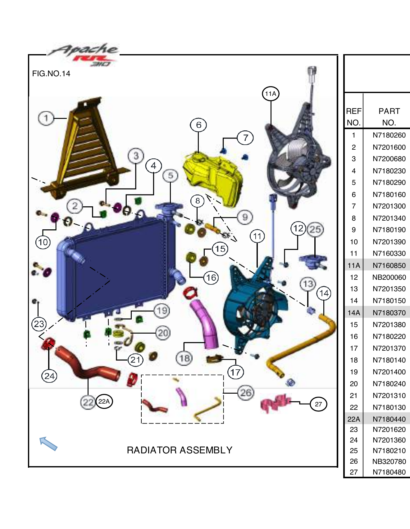 FIG.14 RADIATOR ASSEMBLY