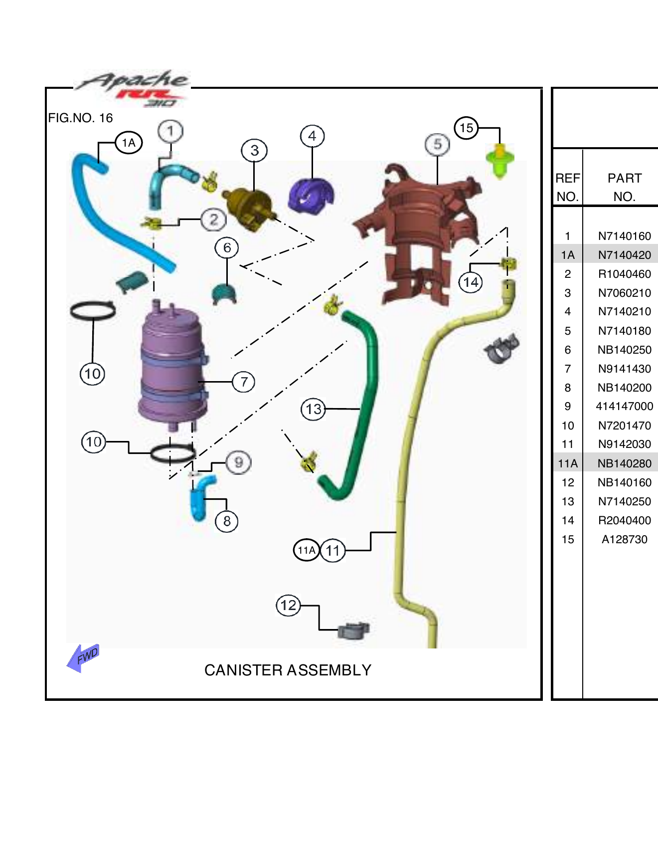 FIG.16 CANISTER ASSEMBLY