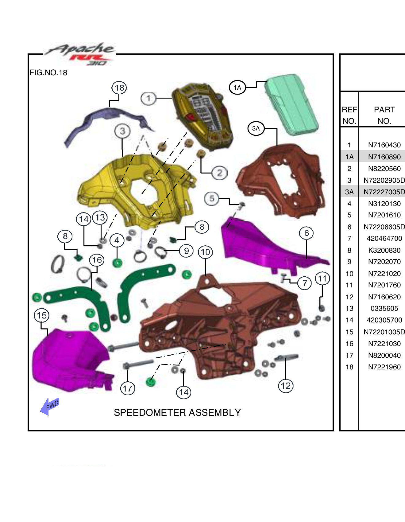 FIG.18 SPEEDOMETER ASSEMBLY