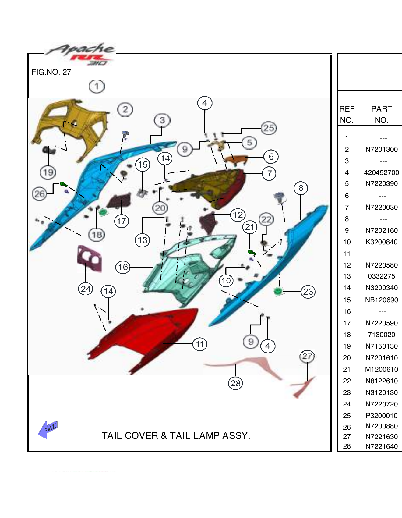 FIG.27 TAIL COVER & TAIL LAMP ASSY.