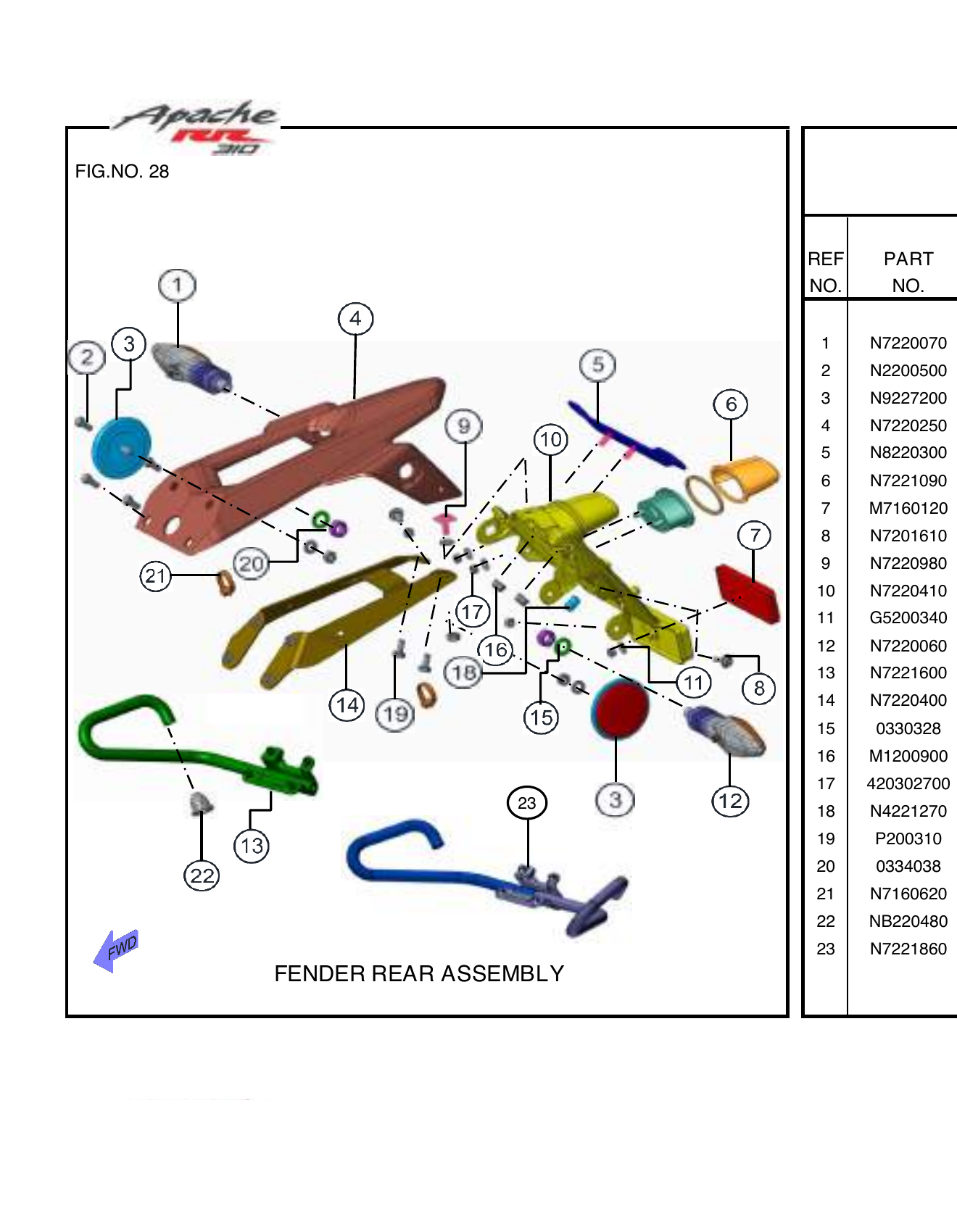 FIG.28 FENDER REAR ASSEMBLY